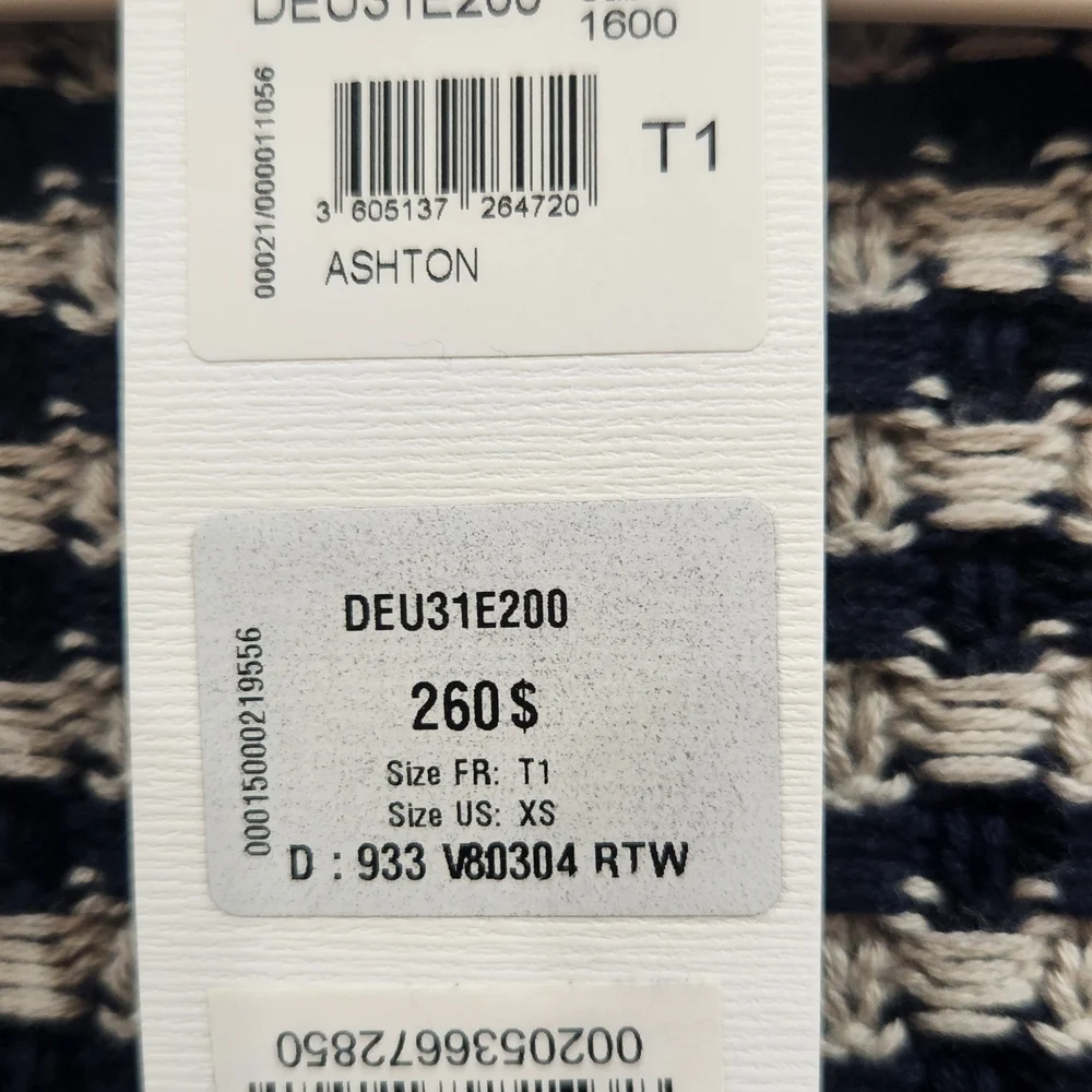 Gerard Darel Navy and White Patterned Cardigan Size 1 - Picture 4 of 15